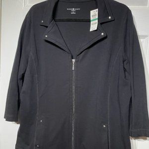 NEW Karen Scott French Terry Notched-Collar Jacket size L